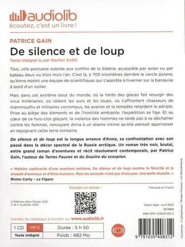 De silence et de loup  avec 1 CD audio MP3