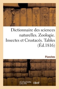 Frederic Cuvier - Dictionnaire des sciences naturelles. Planches. Zoologie. Insectes et Crustacés. Tables.