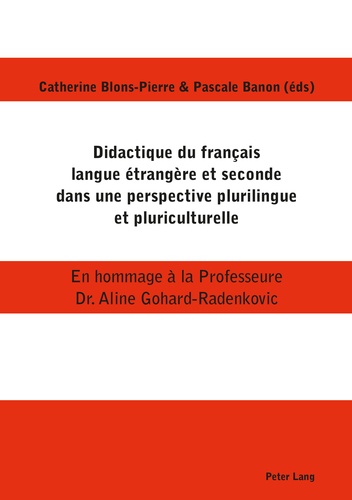 Catherine Blons-Pierre et Pascale Banon - Didactique du français langue étrangère et seconde dans une perspective plurilingue et pluriculturelle.