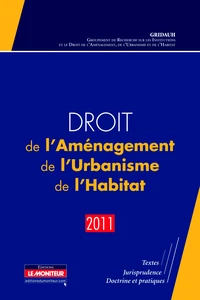 Droit de l'Aménagement de l'Urbanisme de l'Habitat