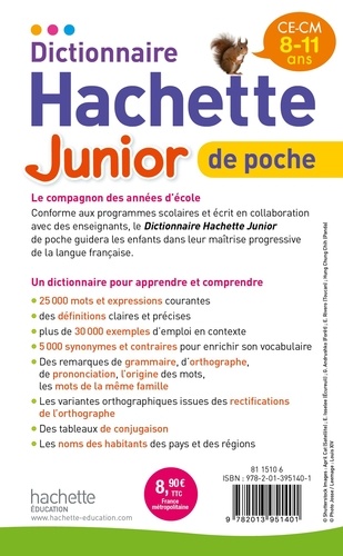 Dictionnaire Hachette Junior de Poche CE-CM, 8-11 ans