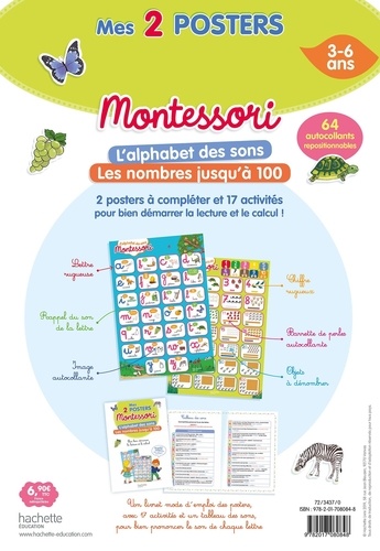 Mes 2 poster Montessori. L'alphabet des sons ; Les nombres jusqu'à 100