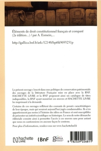 Eléments de droit constitutionnel français et comparé 2e édition