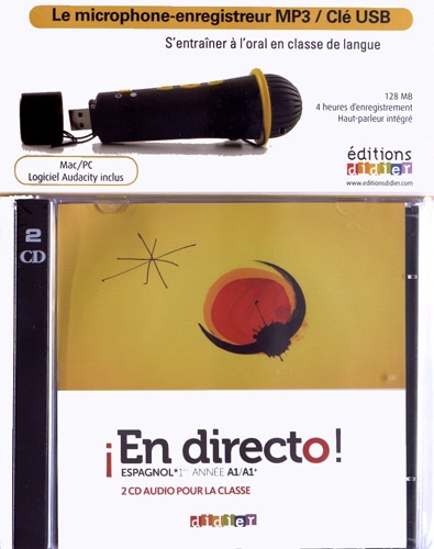 Marion Regeste-Mistral - Espagnol 1re année A1/A1+ En Directo! - Avec le microphone-enregistreur MP3 / Cl2 USB. 2 CD audio