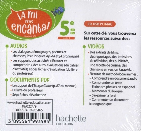 Espagnol 5e A mi me Encanta  Edition 2021 -  avec 1 Clé Usb