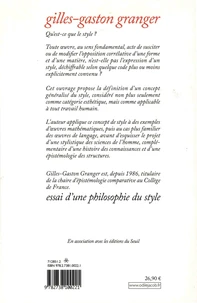 Essai d'une philosophie du style