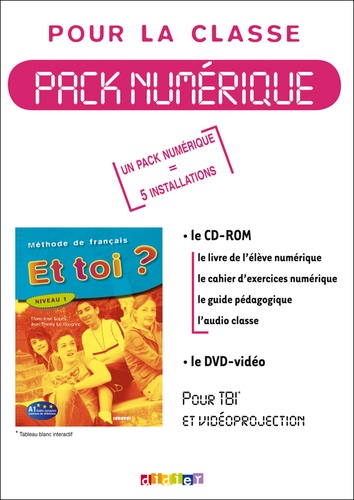Jean-Thierry Le Bougnec et Marie-José Lopes - Et toi ? 1 niveau A1 - Pack numérique classe. 1 Cédérom + 1 DVD