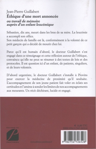 Ethique d'une mort annoncée - Ou travail de... de Jean-Pierre Guillabert -  Grand Format - Livre - Decitre