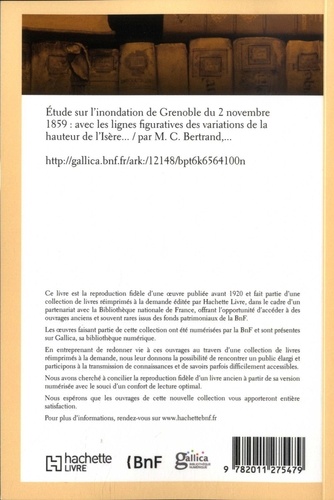 Etude sur l'inondation de Grenoble du 2 novembre 1859 & lignes figuratives de la hauteur de l'Isère