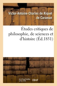 Études critiques de philosophie, de sciences et d'histoire