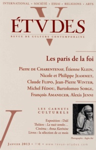 Pierre de Charentenay - Etudes N° 4181, Janvier 201 : Les paris de la foi.