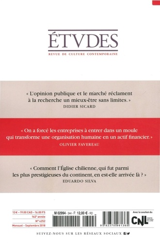 Etudes N° 4252, septembre 2018