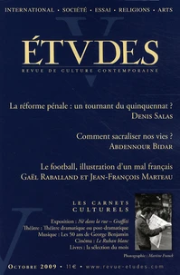 Etudes Tome 411, N° 4, Octobre 2009