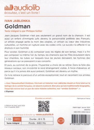 Goldman  avec 1 CD audio MP3