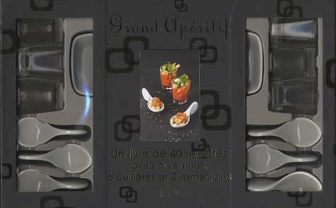 Hachette - Grand Apéritif - Un livre de 40 recettes avec 6 verrines, 6 cuillères et 2 ramequins.