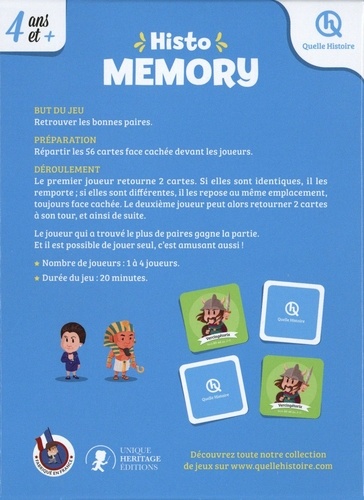 Histo Memory. Découvre les grands personnages de l'histoire avec ce jeu de mémorisation !
