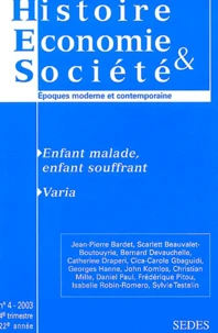 Enfant malade, enfant souffrant. Varia
