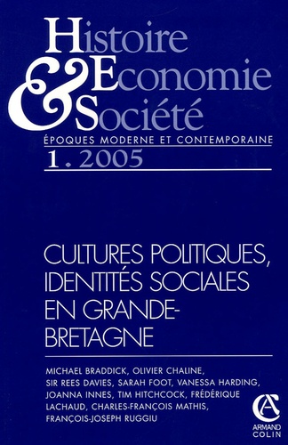 Pierre Chaunu - Histoire, Economie & Société Janvier 2005 : Cultures politiques, identités sociales en Grand-Bretagne.