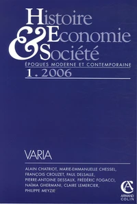 Histoire Economie & Société N° 1/2006