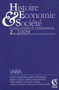 Nathalie Jouven - Histoire, Economie & Société N° 2/2009 : .