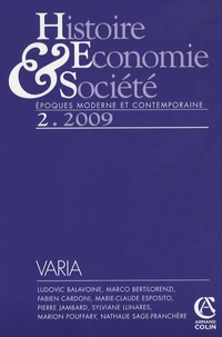 Histoire Economie & Société N° 2/2009