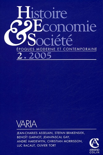 Jean-Charles Asselain et Benoît Garnot - Histoire, Economie & Société N° 2, Avril-Juin 200 : Varia.