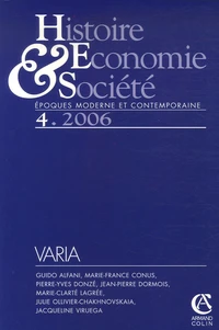 Histoire Economie & Société N° 4, 2006