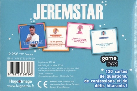 Jeremstar. 120 cartes de questions, de confessions et de défis hilarants !