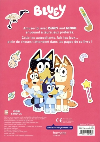 Bluey C'est l'heure de jouer !. Livre d'activités avec des autocollants