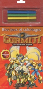  Hachette Jeunesse - Gormiti - Bloc jeux et coloriages, avec 4 feutres.