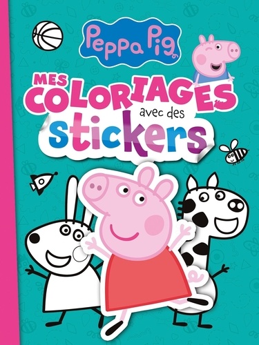 Mes coloriages avec des stickers Peppa Pig