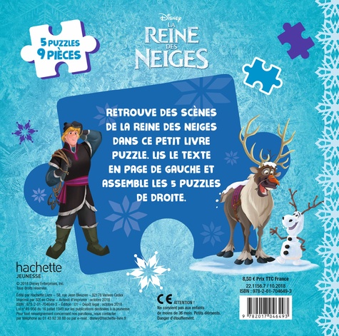Mon petit livre puzzle La Reine des Neiges de Hachette Jeunesse - Album -  Livre - Decitre