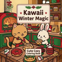 Kawaii Winter Magic - Cute Cozy Coloring Book:Malbuch für Erwachsene & Teens