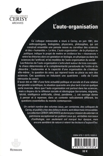 L'auto-organisation. De la physique au politique