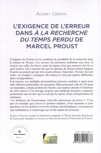 L'exigence de l'erreur dans A la recherche du temps perdu de Marcel Proust