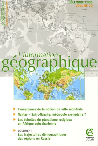 Bernard Fritsch et Elisabeth Dorier Apprill - L'information géographique N° 70, Décembre 2006 : .