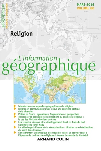 Maud Lasseur - L'information géographique N° 80, mars 2016 : Religion.