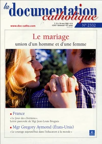 Le mariage, union d'un homme et d'une femme