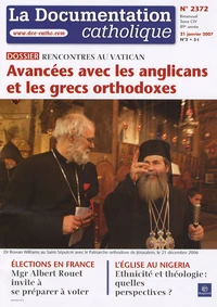 Avancées avec les anglicans et les grecs orthodoxes