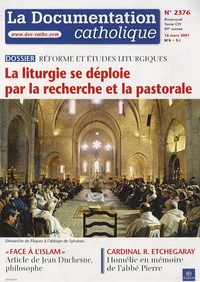 La liturgie de déploie par la recherche et la pastorale