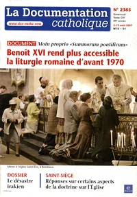 Benoît XVI rend plus accessible la liturgie romaine d'avant 1970