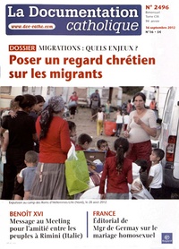 Jean-François Petit - La documentation catholique N° 2496, 16 septembr : Poser un regard chrétien sur les migrants - Migrations : quels enjeux ?.