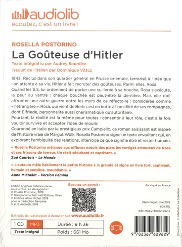 La Goûteuse d'Hitler  avec 1 CD audio MP3