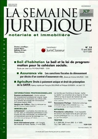 Le bail et la loi de programmation pour la cohésion sociale