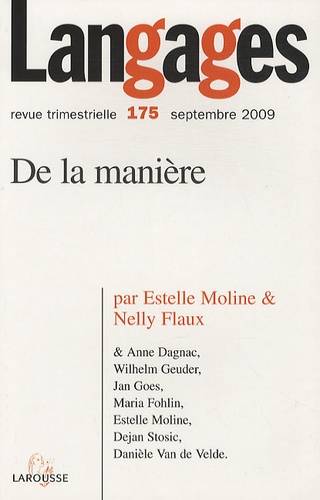 Estelle Moline et Nelly Flaux - Langages N° 175, Septembre 20 : De la manière.