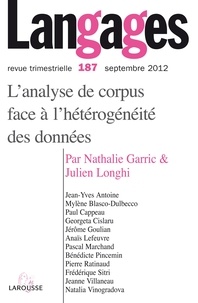 Nathalie Garric et Julien Longhi - Langages N° 187, Septembre 20 : L'analyse de corpus face à l'hétérogénéité des données.