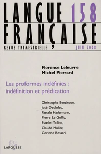 Les proformes indéfinies ; indéfinition et prédication