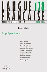 Nathalie Jouven - Langue française N° 178, juin 2013 : La préposition en.
