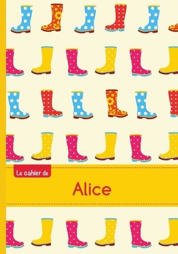  XXX - Le cahier d'Alice - Petits carreaux, 96p, A5 - Bottes de pluie.