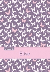  XXX - Le cahier d'Elise - Petits carreaux, 96p, A5 - Papillons Mauve.